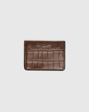 Load image into Gallery viewer, Croc Embossed Bifold Wallet in Brown