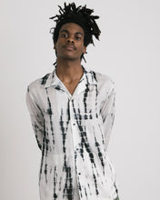 Load image into Gallery viewer, Oriental Tie Dye Open Collar Shirt in White Pattern