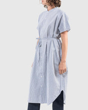 Load image into Gallery viewer, Keiko Dress in Blue and White Stripe
