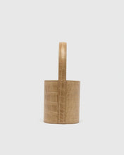 Load image into Gallery viewer, Mini Bissett Bag in Camel Faux Croc
