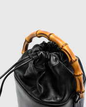 Load image into Gallery viewer, Soft Bucket Bamboo Bag in Black
