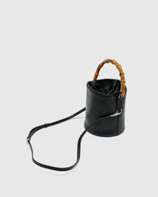 Load image into Gallery viewer, Soft Bucket Bamboo Bag in Black
