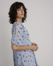 Load image into Gallery viewer, Printed Georgette Dress in Brunnera Blue

