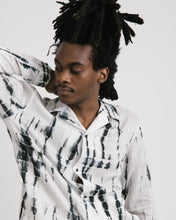 Load image into Gallery viewer, Oriental Tie Dye Open Collar Shirt in White Pattern
