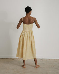 Alexa Dress in Yellow Check