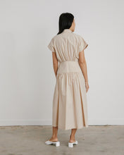 Load image into Gallery viewer, Waist Shirring Dress in Light Beige
