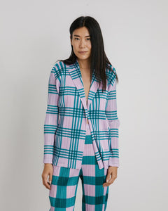 Check Top in Purple/Green