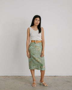 Blair Skirt in Beach Print Khaki