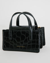Load image into Gallery viewer, Square Mini in Black Croc
