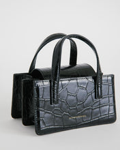Load image into Gallery viewer, Square Mini in Black Croc
