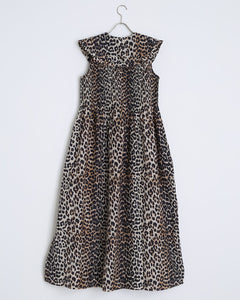 Cotton Silk Dress in Leopard