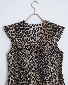 Cotton Silk Dress in Leopard
