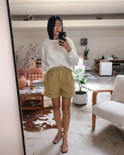 Load image into Gallery viewer, Rowanne Cotton Twill Shorts in Almond Beige
